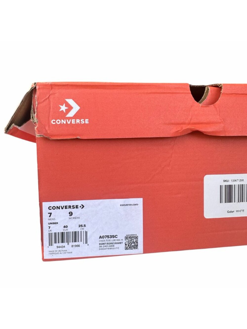 ⭐Converse Chuck 70 De Luxe Heel Platform Knit Sz 7 Men Shoes Egret Boots A07535C - Picture 7 of 9